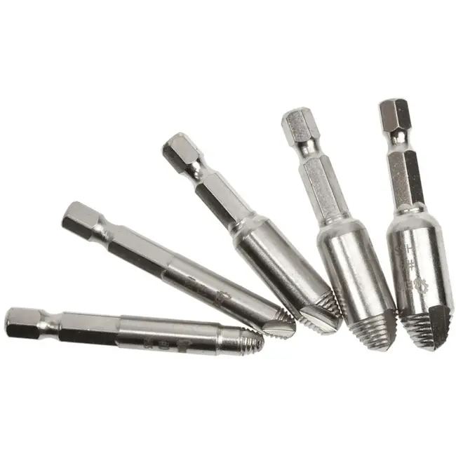 GEKO Set van 5 schroefverwijderaars - HSS staal - HEX 1/4 aansluiting