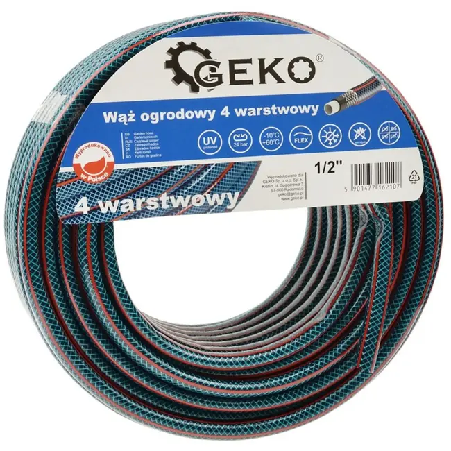 GEKO Tuinslang - 4-laags 1/2" - UV-bestendig - 20 meter - Temperatuurbestendig