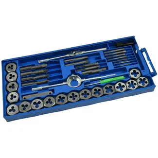 Keltin 40-delige tap- en snijset - Sterk koolstofstaal - Inclusief opbergdoos - Geschikt voor voertuigen en machines