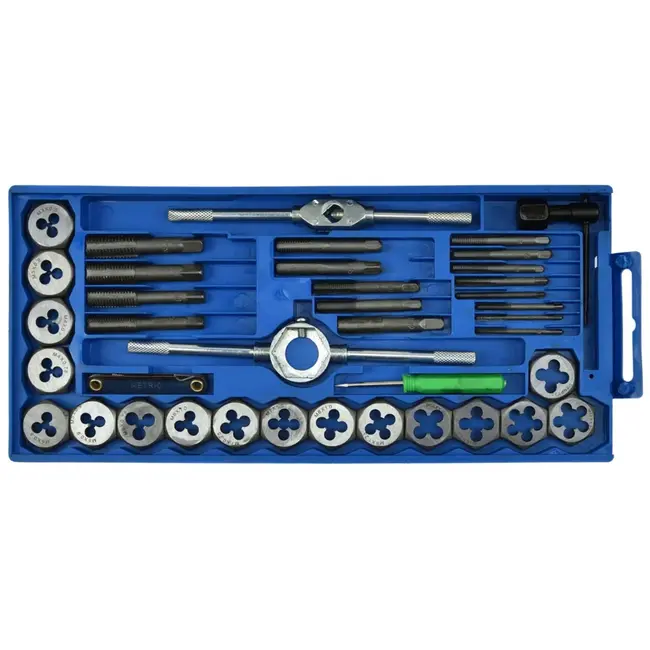 Keltin 40-delige tap- en snijset - Sterk koolstofstaal - Inclusief opbergdoos - Geschikt voor voertuigen en machines
