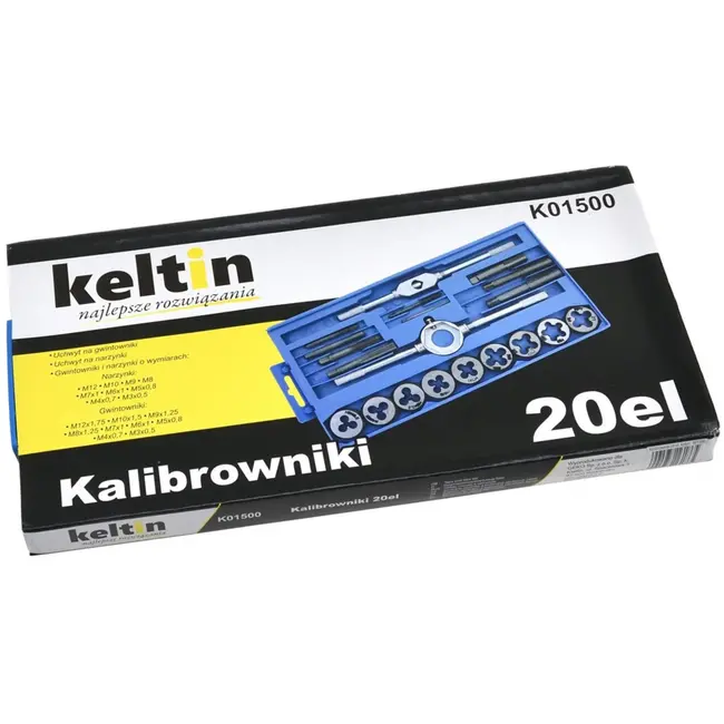 Keltin 20-delige tap- en snijset - Sterk carbonstaal - Inclusief opbergdoos