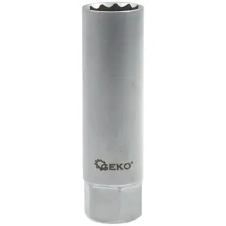 GEKO Bougiesleutel - 3/8" Aandrijving - 14mm - Dunne Wand - Chroom Vanadium Staal