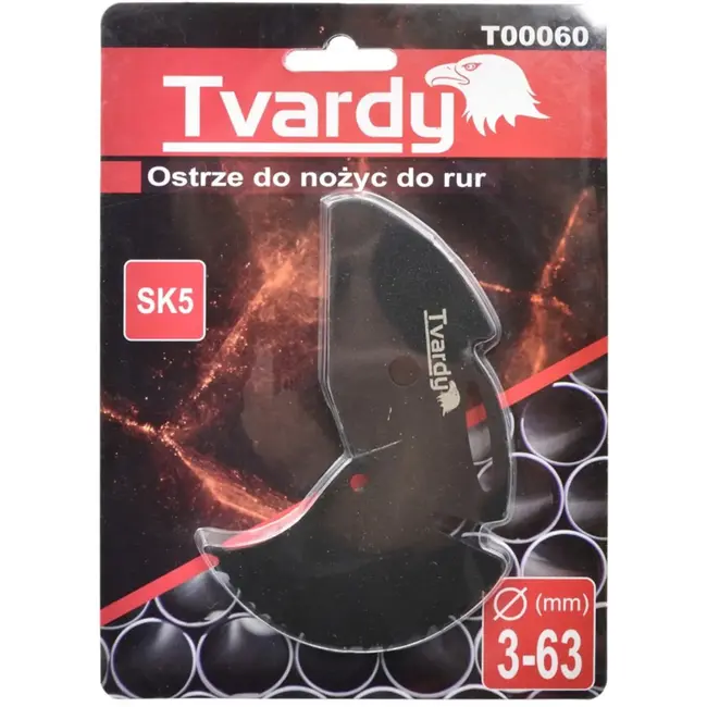 Tvardy Vervangbaar mes voor PVC-snijder - 0-63mm - SK5 staal - Slijtvast