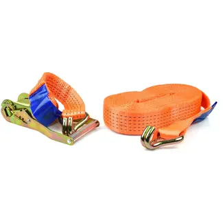 GEKO Spanband met ratel - 16m lengte - 5 ton capaciteit - 50mm breed - oranje