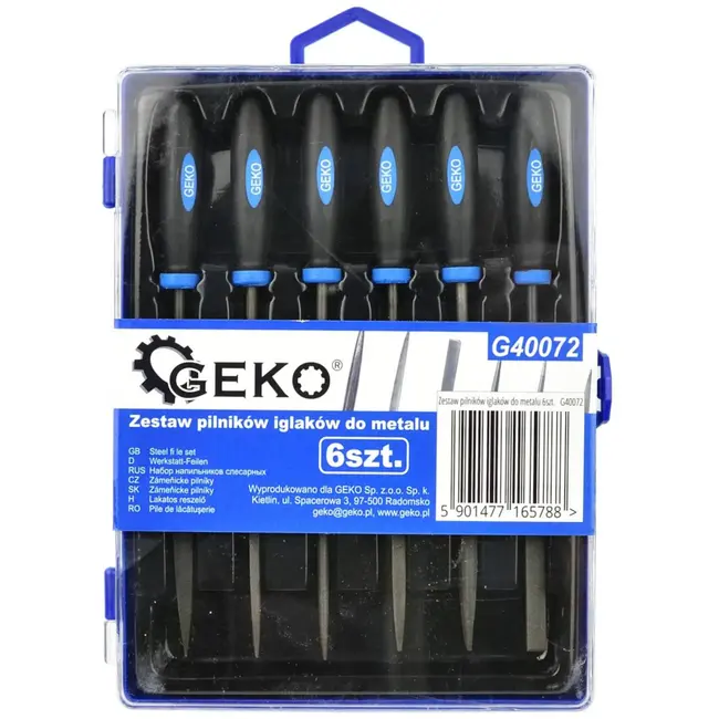 GEKO Set van 6 naaldvijlen - precisiewerk - hoogwaardig koolstofstaal