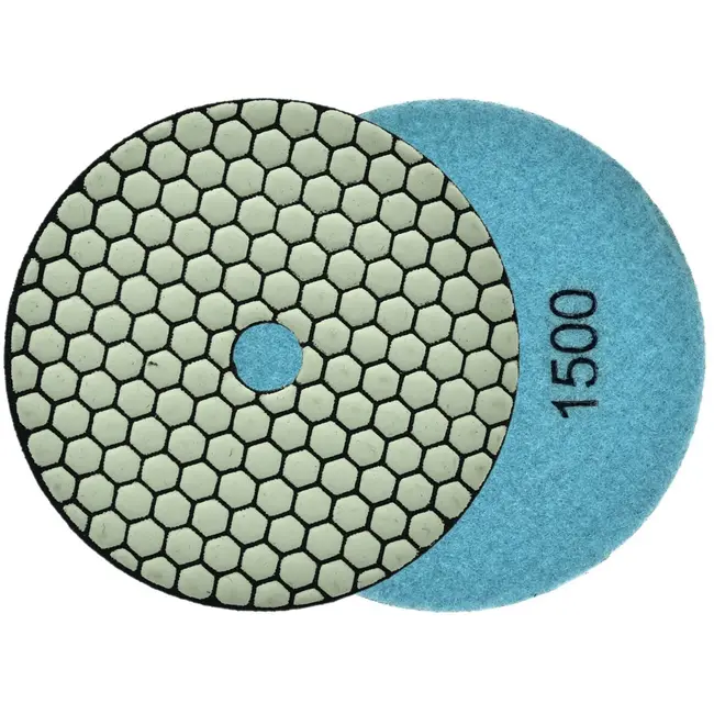 GEKO Diamant polijstpad - Droog gebruik - Velcro bevestiging - 125 mm - Voor steen en tegels