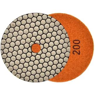 GEKO Diamant polijstpad - Droog gebruik - Korrel 200 - 125 mm - Velcro bevestiging