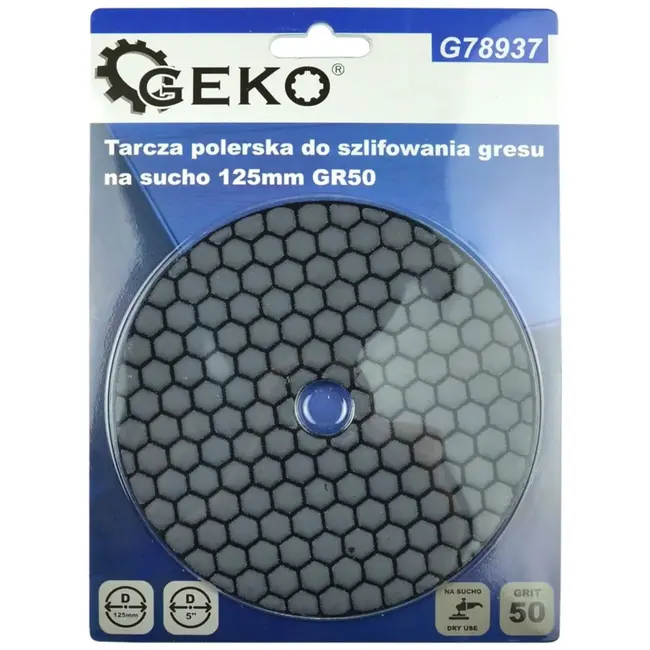 GEKO Diamant polijstpad - Droog gebruik - 125mm - Klittenband bevestiging