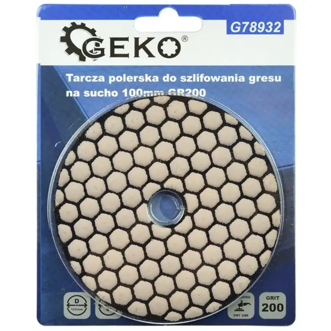 GEKO Diamant polijstpad - 100mm - Droog gebruik - Klittenband bevestiging