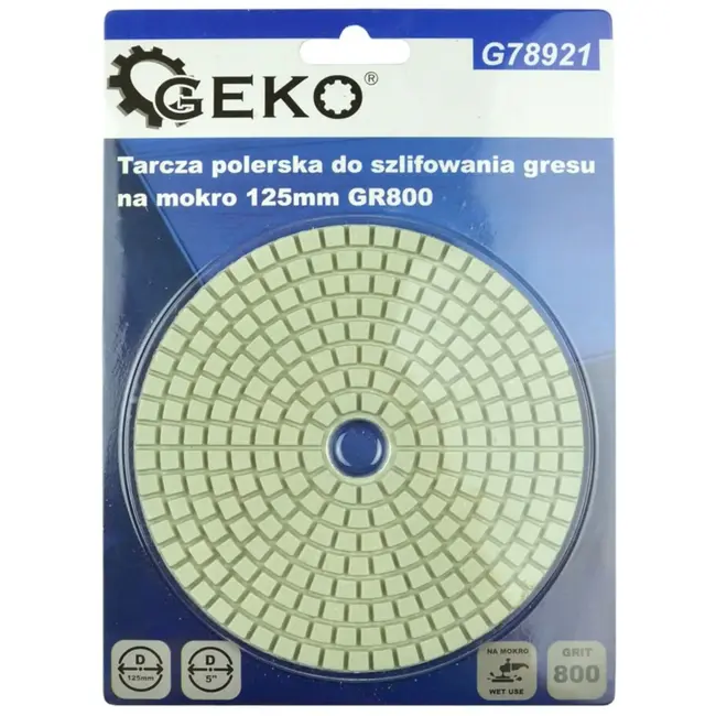 GEKO Diamant polijstpad - nat gebruik - klittenbandbevestiging - 125 mm