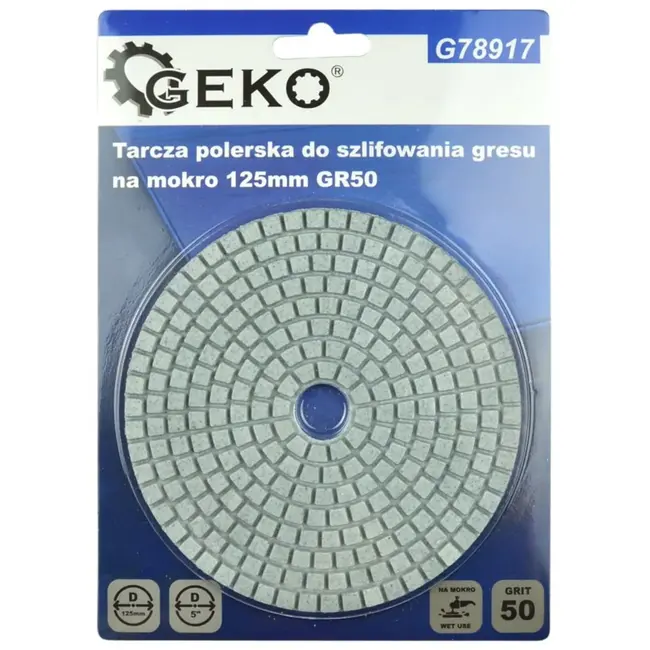 GEKO Diamant polijstpad - 125 mm - Voor nat schuren en polijsten - Klittenband bevestiging