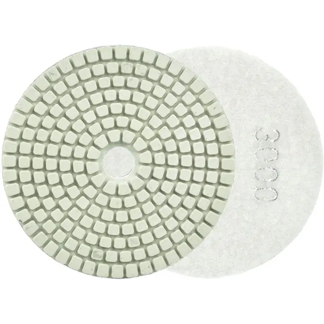 GEKO Diamant polijstpad - 100mm - Voor nat polijsten - Klittenband bevestiging - 5 stuks