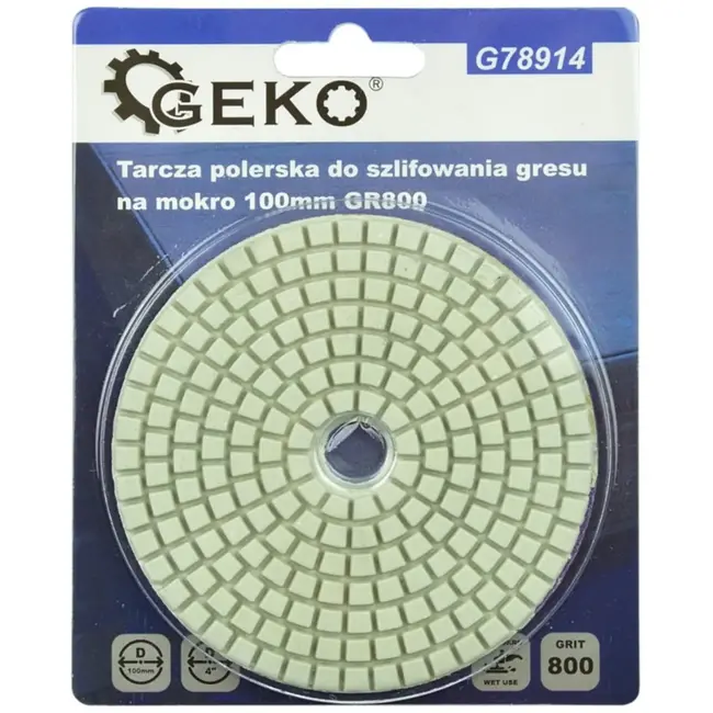 GEKO Diamant polijstpad - 100mm - Klittenband - Geschikt voor nat gebruik - G800