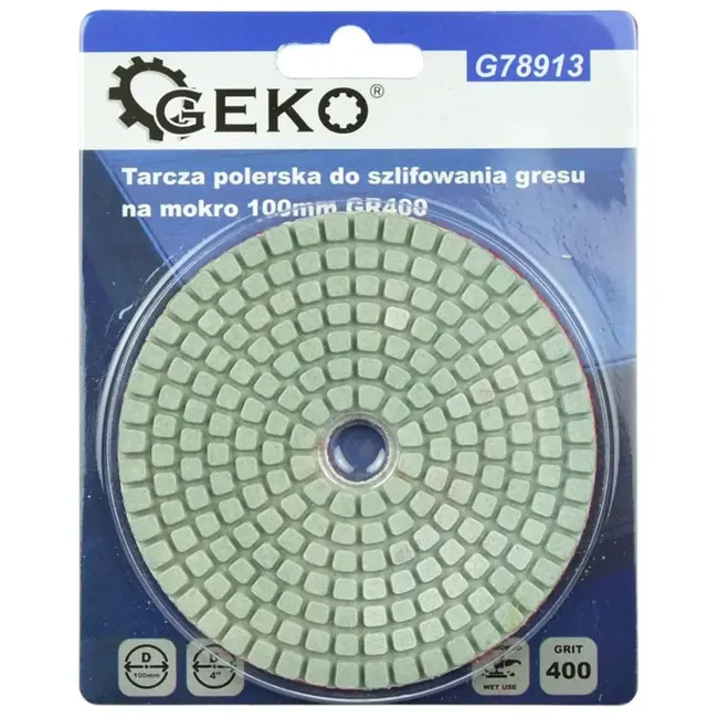 GEKO Diamant polijstpad - 100mm - Klittenband - Voor nat gebruik - G400