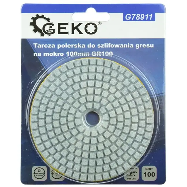 GEKO Diamant polijstpad - 100 mm - Klittenband - Voor nat gebruik - Diverse gradaties