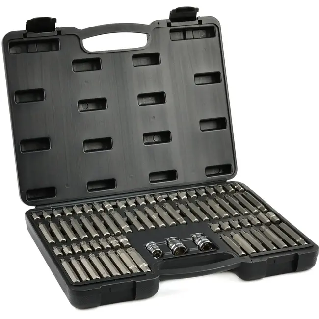 GEKO 75-delige bitset - Torx, spline, hex - CrV staal - Professioneel gebruik