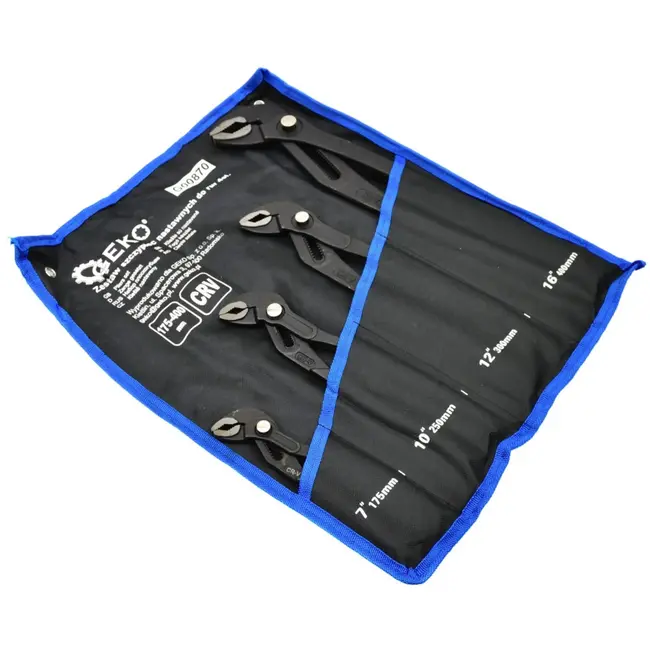 GEKO Set waterpomptangen - 4 stuks - CrV staal - Antislip - 175-400 mm