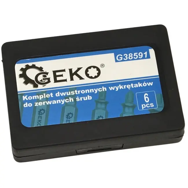 GEKO Dubbelzijdige schroefuitdraaiers - HSS TiN staal - Set van 6 - Voor beschadigde schroeven