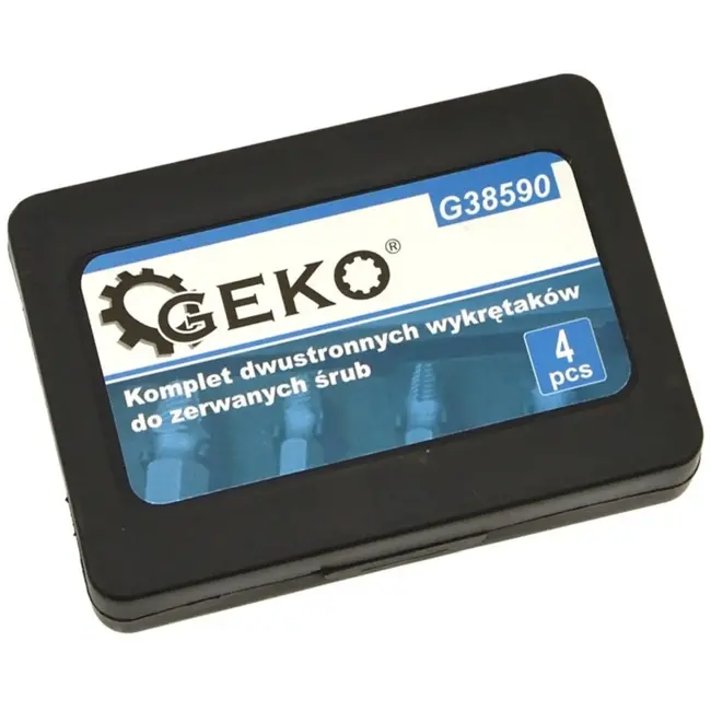 GEKO Dubbelzijdige schroefuitdraaiers - HSS TiN - Set van 4 - Voor beschadigde schroeven