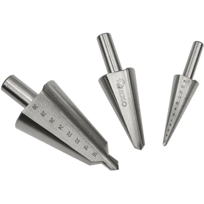 GEKO HSS metaalborenset - traploos - 3-30 mm - metaalhouder - 3 stuks