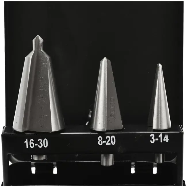 GEKO HSS metaalborenset - traploos - 3-30 mm - metaalhouder - 3 stuks