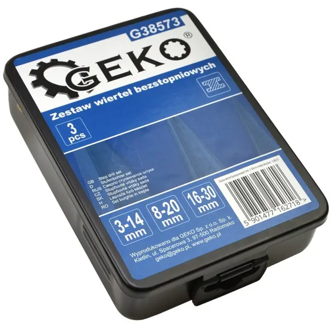 GEKO HSS metaalborenset - traploos - 3-30 mm - metaalhouder - 3 stuks