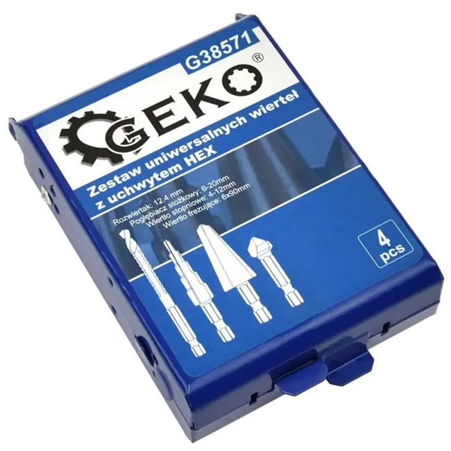 GEKO Universele borenset - HSS staal - Titanium coating - 4-delig