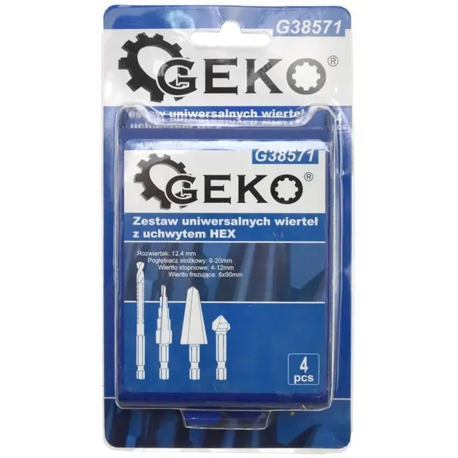 GEKO Universele borenset - HSS staal - Titanium coating - 4-delig