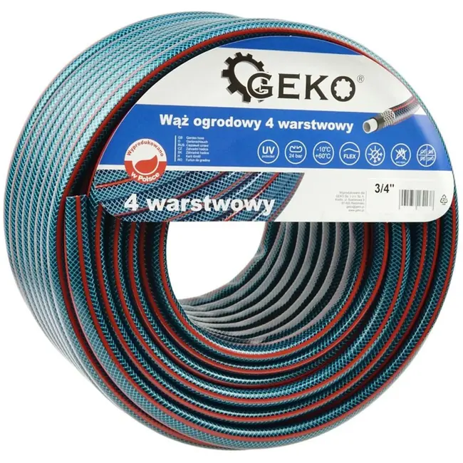 GEKO Tuinslang - 4-laags 3/4" - UV-bestendig - 50 meter - Temperatuurbestendig