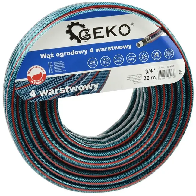 GEKO Tuinslang - 4-laags 3/4" - UV-bestendig - 30 meter - Temperatuurbestendig
