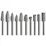 GEKO Carbide frezenset - 10-delig - HSS staal - Diverse vormen - 6 mm schacht