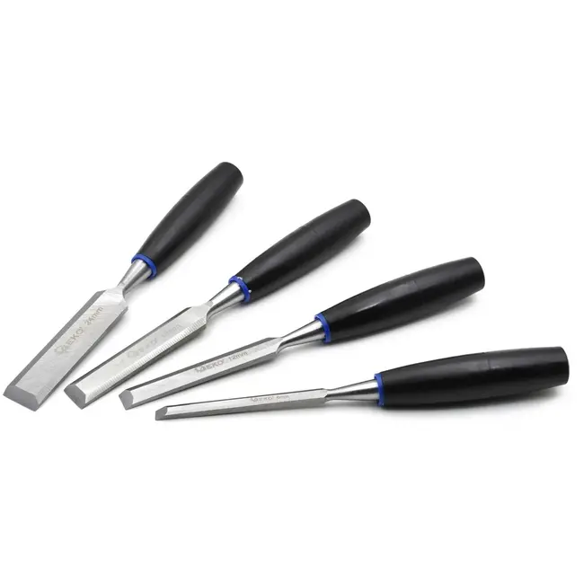 GEKO Houtbeitelset - Ergonomisch - Staal - 4 stuks - 6-24 mm