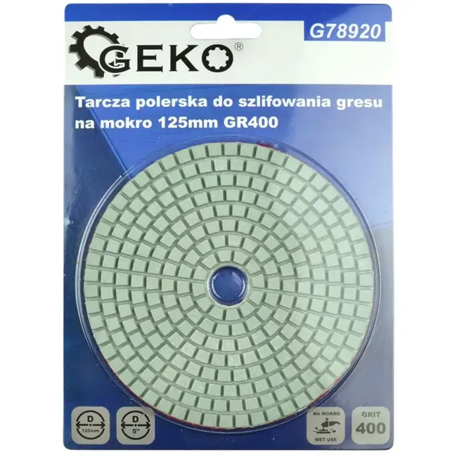 GEKO Diamant polijstpad - 125 mm - Voor nat schuren en polijsten - Klittenbandbevestiging