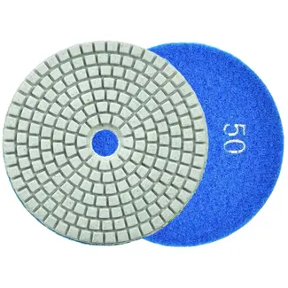 GEKO Diamant polijstpad - 100 mm - Klittenband - Voor nat gebruik - Gradatie 50 - 5 stuks