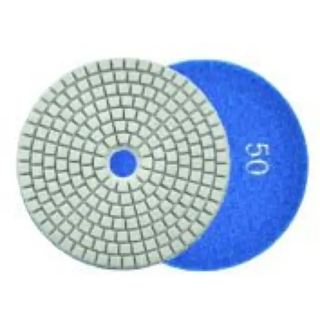 GEKO Diamant polijstpad - 100 mm - Klittenband - Voor nat gebruik - Gradatie 50 - 5 stuks