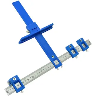 GEKO Houtbewerkingssjabloon - Precisieboren - Kunststof en Aluminium - Verstelbare Afstand - Inclusief Etui