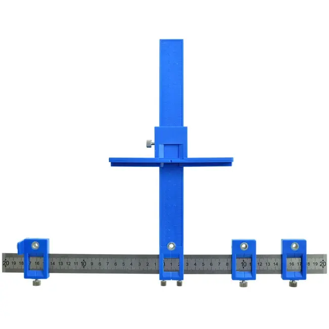 GEKO Houtbewerkingssjabloon - Precisieboren - Kunststof en Aluminium - Verstelbare Afstand - Inclusief Etui