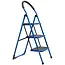 GEKO Opvouwbare ladder - 3 treden - antislip - blauw/zwart - compact ontwerp