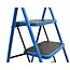 GEKO Opvouwbare ladder - 3 treden - antislip - blauw/zwart - compact ontwerp