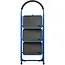 GEKO Opvouwbare ladder - 3 treden - antislip - blauw/zwart - compact ontwerp