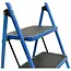 GEKO Opvouwbare ladder - 2 treden - blauw/zwart - antislip - compact ontwerp
