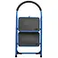 GEKO Opvouwbare ladder - 2 treden - blauw/zwart - antislip - compact ontwerp