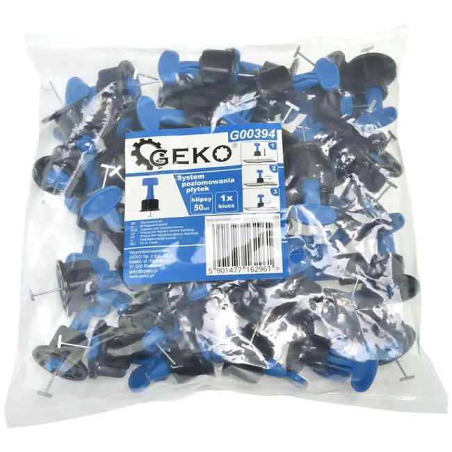 GEKO Tegel nivelleersysteem - 50 clips + 2 sleutels - Herbruikbaar en tijdbesparend