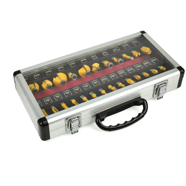 GEKO Freesbits set - 25-delig - HSS staal - 8mm schacht - Inclusief opbergkoffer