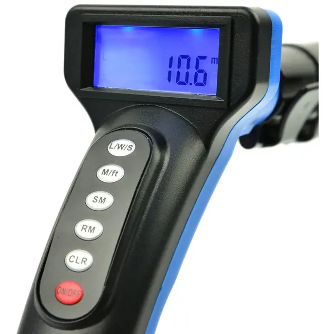 GEKO Digitale afstandsmeter - LCD scherm - Meetbereik tot 10.000 m - Nauwkeurigheid 0,1 m - Compact wielontwerp