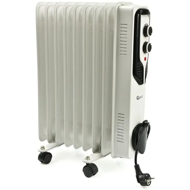 GEKO Oliegevulde radiator - 7 vinnen - 1500W - 3 warmtestanden - Veiligheidsfuncties