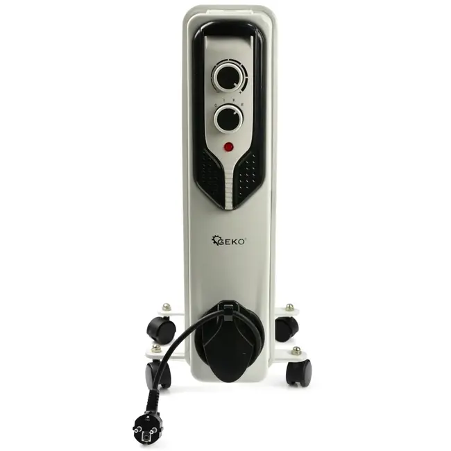 GEKO Oliegevulde radiator - 7 vinnen - 1500W - 3 warmtestanden - Veiligheidsfuncties