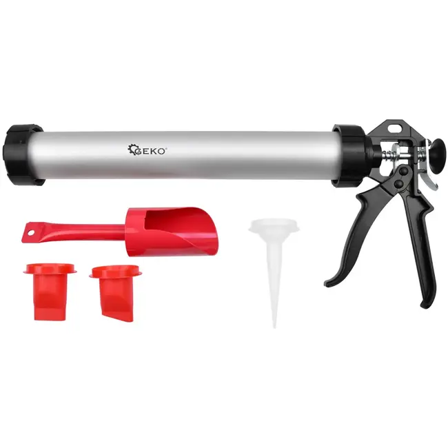 GEKO Aluminium kitpistool - 600 ml - Inclusief 3 spuitmonden en spatel
