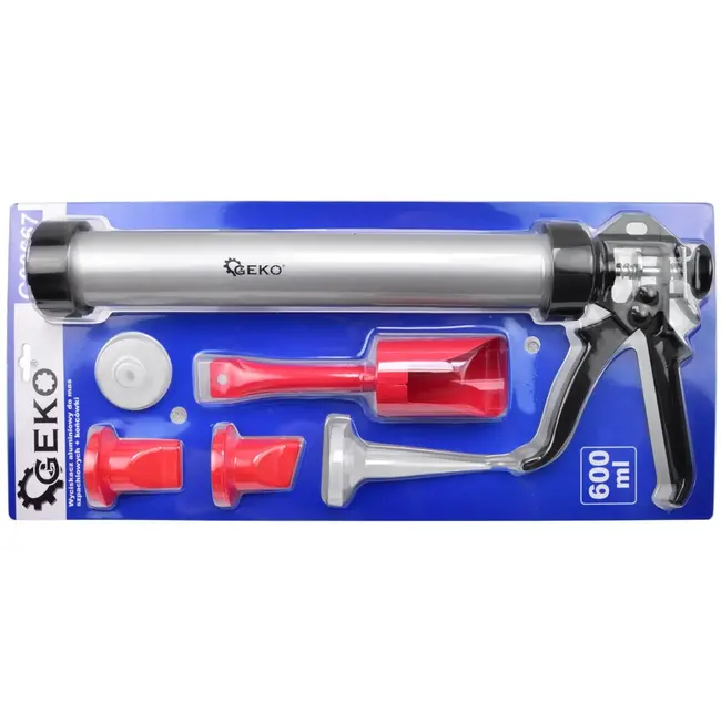 GEKO Aluminium kitpistool - 600 ml - Inclusief 3 spuitmonden en spatel