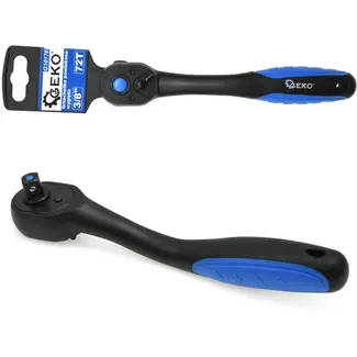 GEKO Ratelsleutel - Nylon Coating - 72 Tanden - 198 mm - Ergonomisch Handvat